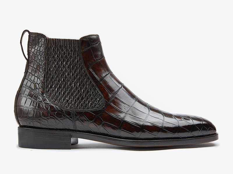 Мужские ботинки челси из кожи крокодила ателье Per Nobile