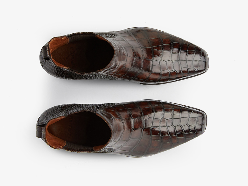 Мужские ботинки челси из кожи крокодила ателье Per Nobile